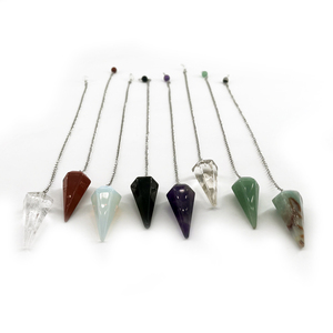 자연 육각형 뾰족한 영기 치유 위카 크리스탈 클리어 석영 진자 다우징 운세 차크라 스타일 - Product Image 1