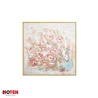 Peinture à l'huile de paon d'oiseau d'animal sauvage acrylique de Style moderne faite à la main