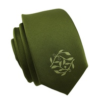 Heren Slim Fit Op Maat Gemaakt Strikdas Vlinderdas Restaurant Polyester Jacquard Geweven Olijfblad Mosgroen Chef Strikdasjes