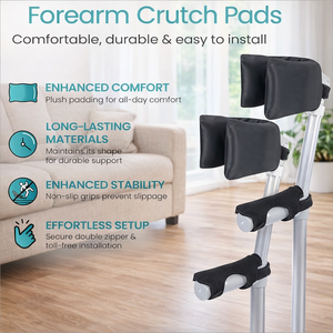 Custom Forearm Crutch <b>Pads</b> Soft Comfortable Durable Easy Install Washable Universal Armrest <b>Cushion</b> Covers Keywords - Product Image 2