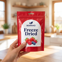 Herbruikbare ziplock zak met aangepast logo voor diepvries fruit (aardbeien, frambozen, kersen)