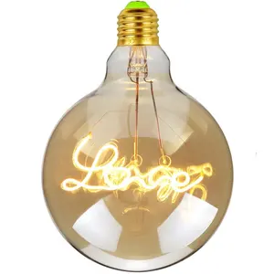 משלוח חינם LED אדיסון אור הנורה נימה G125 אהבת רטרו ליבון בציר זכוכית הנורה מנורת לשנה חדשה מסיבת הבית דקור
