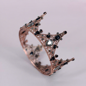 Corona Redonda Nupcial para Boda, Cumpleaños, Festividades, Adorno de Cabeza Acrílico Negro Vintage Barroco, Decoraciones para Pasteles - Product Image 6