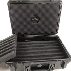 Dpc036-4 schwarze tragbare wasserdichte feuchtigkeit beständige Kunststoff-Zigarren-Trage tasche mit anpassbarem Innen schaum