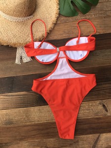 Underwire Trikini One Piece <strong>Swimsuit</strong> Sexy Monokini Backless Swimwear for Women 2023 Summer New Solid Color <strong>Swimsuit</strong> Beachwear