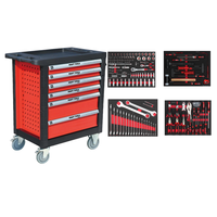 Chariot à outils industriel robuste à 6 roulettes avec plan de travail en fer, système de verrouillage rapide, OEM/ODM, capacité de charge 450 kg