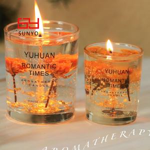 Bougeoirs personnalisés en verre parfumé à la cire de gelée de fleurs séchées Vente en gros Fournisseurs directs Bougeoirs décoratifs - Product Image 6