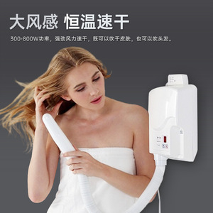 Wall Mounted Hair Dryer 300W 800W AC Motor Constant Temperature Bathroom Home Use D902 - Product Image 2