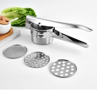 Aardappelrijder Roestvrijstalen Aardappelstamper Food Ricer Fruit En Groenten Pers Met 3 Verwijderbare En Verwisselbare Schijven