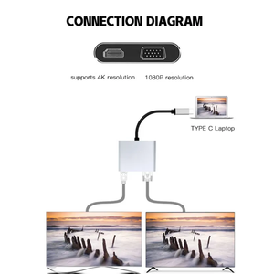 USB Loại C để HDTV <span class=keywords><strong>VGA</strong></span> <span class=keywords><strong>Adapter</strong></span> Thunderbolt 3 <span class=keywords><strong>VGA</strong></span> <span class=keywords><strong>Adapter</strong></span> cho Macbook proipad không khí 2020 2019 <span class=keywords><strong>Dell</strong></span> XPS bề mặt thiên hà iphpne 17 - Product Image 4