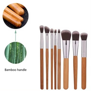 Juego de 11 Brochas de Maquillaje <span class=keywords><strong>Kabuki</strong></span> Profesionales con Logotipo Personalizado, Mango de Bambú <span class=keywords><strong>Natural</strong></span>, con Bolsa - Product Image 5