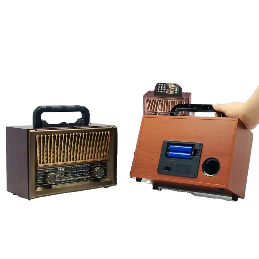 Hot Newest remote multiband radio NS-2076BT wooden retro radio stereo sound wooden radio am fm