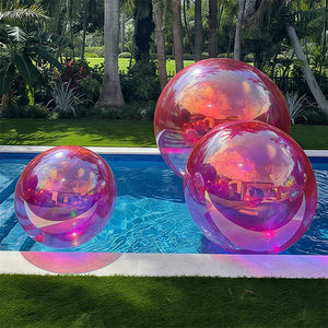 <span class=keywords><strong>Esfera</strong></span> <span class=keywords><strong>gigante</strong></span> flotante de cristal de burbuja reutilizable brillo <span class=keywords><strong>transparente</strong></span> PVC iridiscente Rosa Bola de espejo inflable para decoración de agua - Product Image 3