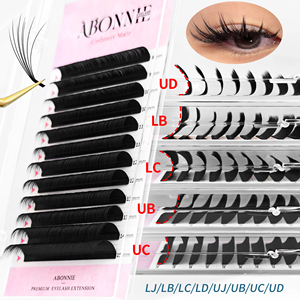 Extensions de cils volumineux marron Abonnie LJ LB LC LD Ub <span class=keywords><strong>Uc</strong></span> <span class=keywords><strong>Ud</strong></span> Curl 005 – Fournitures pour cils en gros – Plateaux de cils noir mat velours - Product Image 5