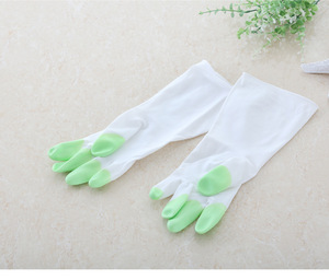 Gants de lavage en latex, accessoire pour les déplacements domestiques, gantelet de cuisine et pour vaisselle, caoutchouc étanche, brosse et bol, 1 pièce - Product Image 6