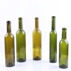 Bottiglie di vino verde oliva personalizzate 750ml 500ml 375ml 187ml bottiglia di vino bordeaux trasparente smerigliato marrone scuro bottiglia di vino verde