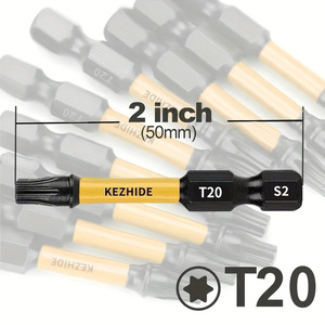 ดอกไขควงกระแทก Kezhide Torx T20 ขนาด 2 นิ้ว ผลิตจากเหล็ก S2 สำหรับสว่าน - Product Image 5