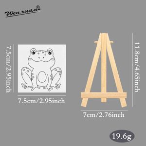 Acrylic Watercolor <strong>Mini</strong> Easel and <strong>Canvas</strong> Pre Printed Stretched <strong>Canvas</strong> Triangle Easel Pre Drawn <strong>Canvas</strong> With Easel - Product Image 2
