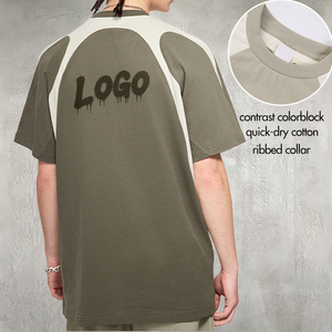 Camiseta Raglán para Hombre, 230 g/m², Secado Rápido, Transpirable, 100% Algodón, Cuello Redondo Vintage con Contraste de Color, Logotipo Personalizado - Product Image 2