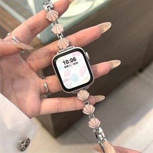 Bracelet de montre en acier inoxydable avec coquille de nacre pour Apple Iwatch ultra 49 46 45 42 40 mm S11, bracelet en métal, chaîne, boucle, bracelet - Product Image 5