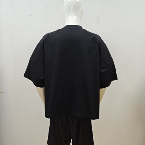 T-shirts pour hommes en coton 100% uni, personnalisables avec logo, 300 g, impression DTG, coupe ample, épaules tombantes - Product Image 3