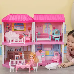 2 congelado dolls kid Suppliers-Casas 2021New 2 piso casa de boneca e coisas da casa do jogo de alta qualidade para as crianças no interior