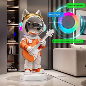 Figurine d'astronaute multifonctionnelle à commande vocale avec entrée USB AUX pour chambre, bureau, décoration intérieure en résine - Product Image 4