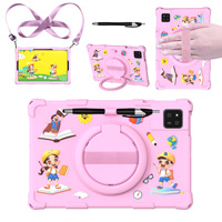 Casing Silikon Kartun untuk Tablet Tectoy M40 P20HD/M40Pro Penutup Pelindung Cangkang Luar Tahan Jatuh Berputar 10.1 Inci