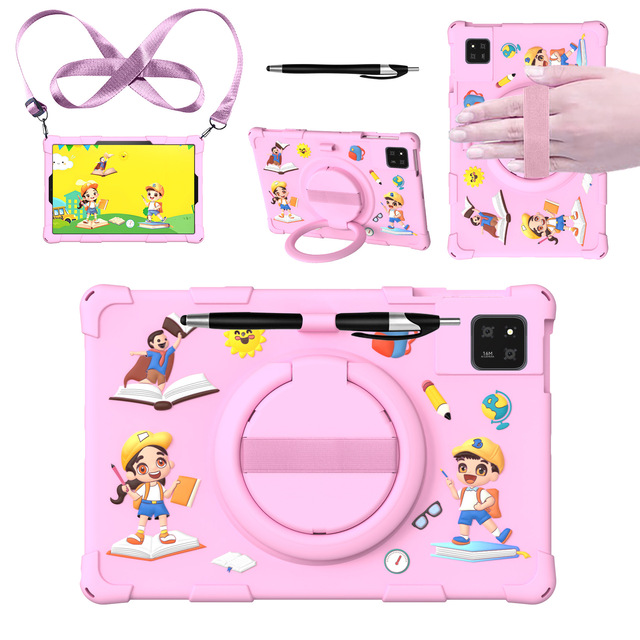 Cartoon Silicone Case for Tectoy M40 Tablet P20HD/M40Pro Protective Cover Rotating Drop-Resistant Outer Shell  10.1inch