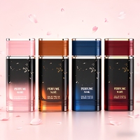 Flacon de parfum de luxe carré à dégradé, capacité 30ml/50ml/100ml, logo personnalisé, fond épais, pulvérisateur à pompe en verre, type de scellage G&S