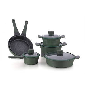 Sartén de Cocina de Inducción, juego de utensilios de cocina antiadherentes de aluminio, fundido a presión, 10 Uds. - Product Image 1