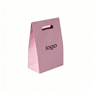 Luxury Die Cut Handles Design Shopping Packaging Custom Gift Make up Cosmetic Beauty Durable Pink Reusable Shopping <b>Paper</b> Bags - Product Image 1