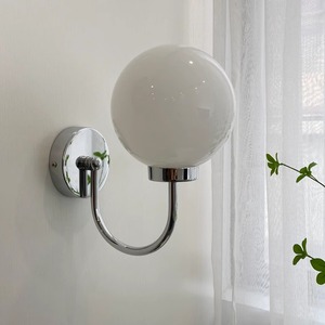 Bauhaus Style Spherical Glass <b>Wall</b> Lamp Led E27 Bulb Base For Corridor Bedroom Study <b>Bedside</b> Minimalist Nordic Modern <b>Lighting</b> - Product Image 2