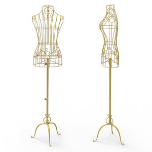 Tienda de ropa Moda Dama Vestido de exhibición Forma Torso Modelo Mujeres Parte superior del cuerpo Alambre de metal <span class=keywords><strong>hueco</strong></span> Medio cuerpo Maniquí femenino - Product Image 1