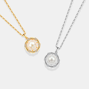Nouveauté : <span class=keywords><strong>Collier</strong></span> élégant en argent sterling 925 avec incrustation de perles d'eau douce pour femmes, bijoux - Product Image 3