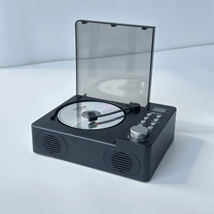 Retro ABS CD Player Dual Stereo <b>Speaker</b> CD MP3 Playback Desktop Audio Device Home Decor Gift Portable Music Player AM FM Radio - Product Image 4