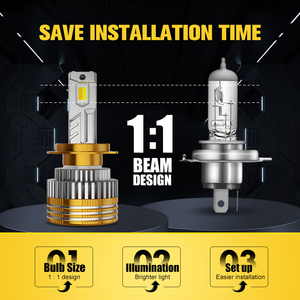 Rcj 75 wát LED Đèn pha H1 <span class=keywords><strong>H4</strong></span> H7 H11 9005 9006 Nhôm 12V không thấm nước rcj app điều khiển thay đổi màu sắc New Car Led Đèn Pha bóng đèn - Product Image 4