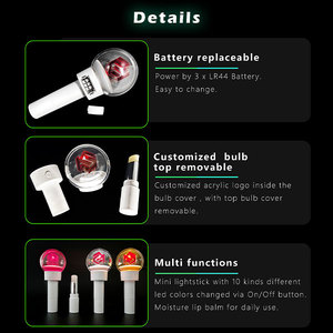 Soffa huỳnh quang 2-in-1 Lip Balm & Glow Stick LED hỗ trợ thanh tùy chỉnh ánh sáng dính lễ hội âm nhạc - Product Image 2