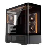 Boîtier PC de jeu ATX Mid-Tower avec panneau en verre trempé incurvé et panneau en maille pour la vente en gros