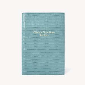 Cuaderno de Cuero Personalizado con Grabado de Cocodrilo, Diario con Nombre y Fecha Personalizados, Cuaderno de Escritura A5 con Líneas, Regalo Empresarial, Papelería - Product Image 1