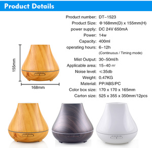 Humidificateur d'<span class=keywords><strong>air</strong></span> électrique à ultrasons 400ml Cool Mist Aroma pour la maison et l'hôtel Garantie 1 an - Product Image 6