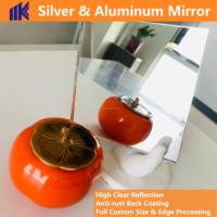 Miroir en aluminium sur mesure en gros 1,1 mm 2 mm 3 mm 4 mm 5 mm 6 mm, miroir en verre flotté transparent pas cher pour la maison et la décoration intérieure