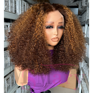 全密度生越南处女人发13*4蕾丝正面假发供应商超级双拉精灵卷曲蕾丝正面假发 - Product Image 1