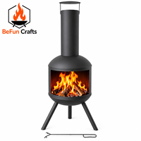 BeFun Crafts Grande Cheminée Extérieure à Bois de 135 cm, Brûleur à Bois sur Trépied pour Jardin, Chauffage Extérieur OEM ODM