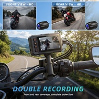 Caméra de tableau de bord pour moto avec double objectif HD étanche de 3,0 pouces, WIFI, contrôle par câble, GPS, enregistreur vidéo avant et arrière 1080P