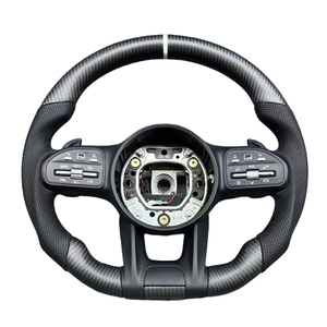 Volant en fibre de carbone pour Mercedes-Benz <span class=keywords><strong>AMG</strong></span> C190 W117 W166 W177 W197 W205 W213 W216 W217 W218 W222 W253 W257 W463 W464 GLE G63 C63 - Product Image 1