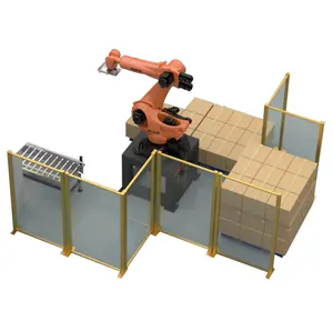 Máquina paletizadora robot Yaskawa ABB, sistema paletizador de caja de cartón robot barato