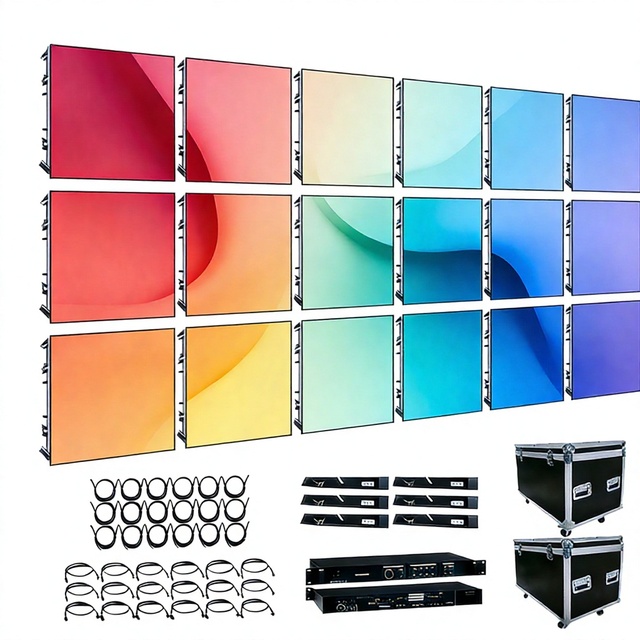 P2.6/P2.9/P3.91/P4.8 4K LED Video Wall 500x500mm Indoor/Outdoor 5000cd Brightness HDR10+/10 IP65 Waterproof 120Hz 16-Bit Color