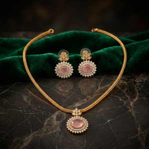 High Quality Fancy Collection Latest Designed Ethnic gold Plated Geometric Pearl Necklace Earring Ring <b>Set</b> Women's Jewelry - Product Image 2