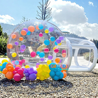 Casa de Juegos Inflable Transparente de PVC de 2 m de Diámetro - Carpa Burbuja Inflable Transparente